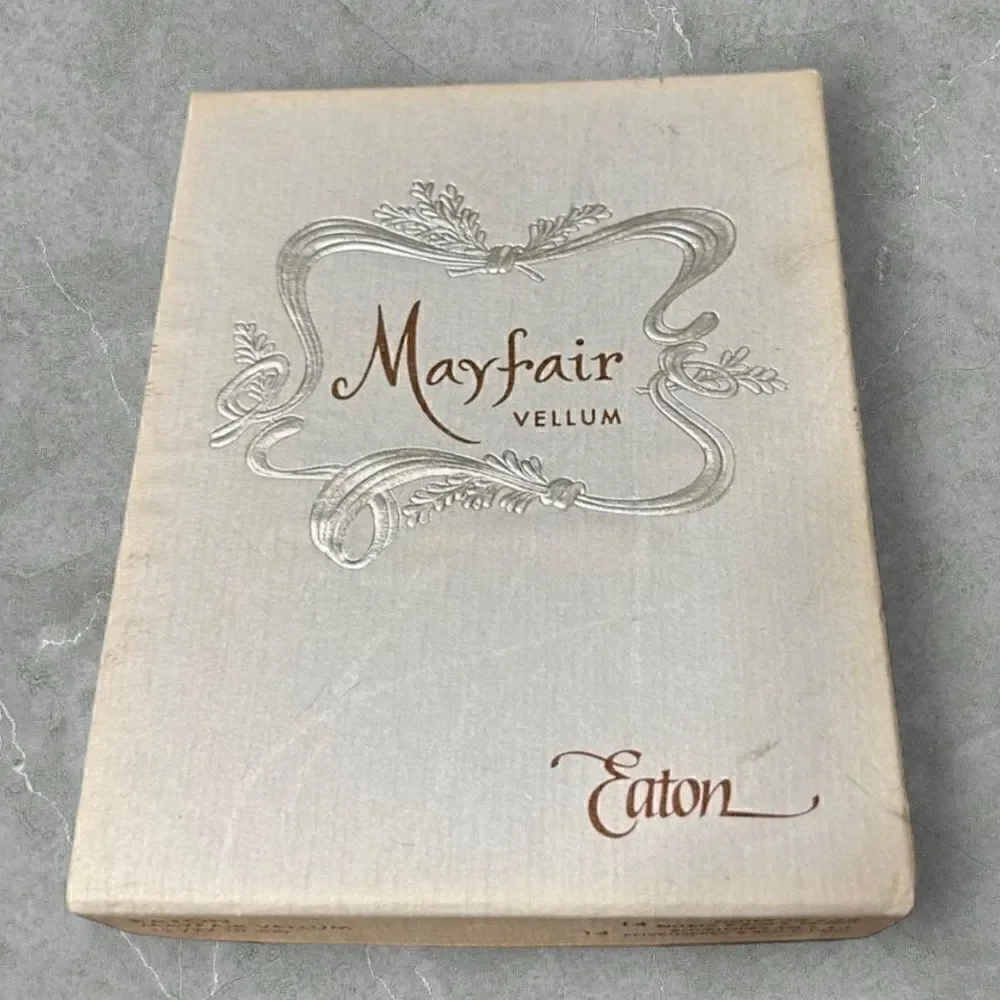 Vintage Mayfair Cream Vellum Notecards & Envelopes NIB